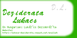 deziderata lukacs business card